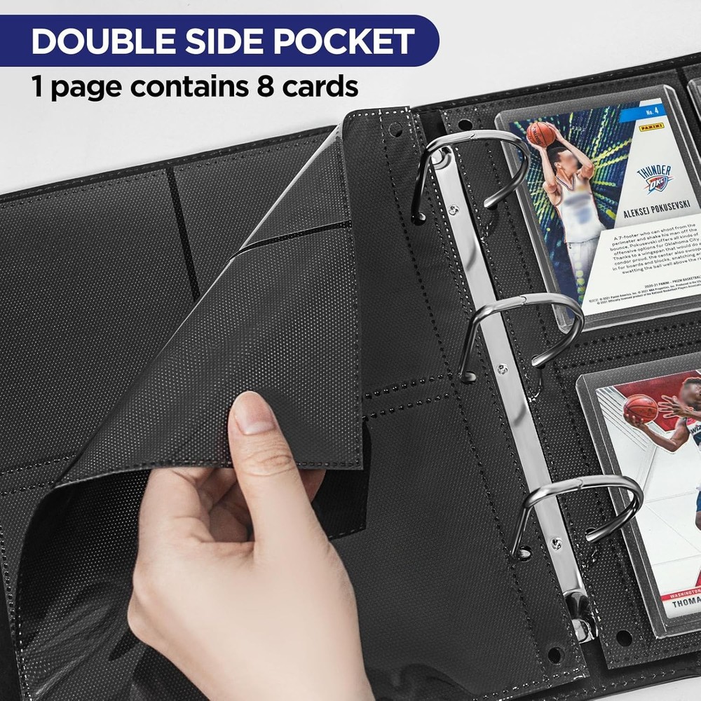 Top Loader Sleeves 4-Pocket Trading Card Storage Refill Binder Pages – 25 Pack