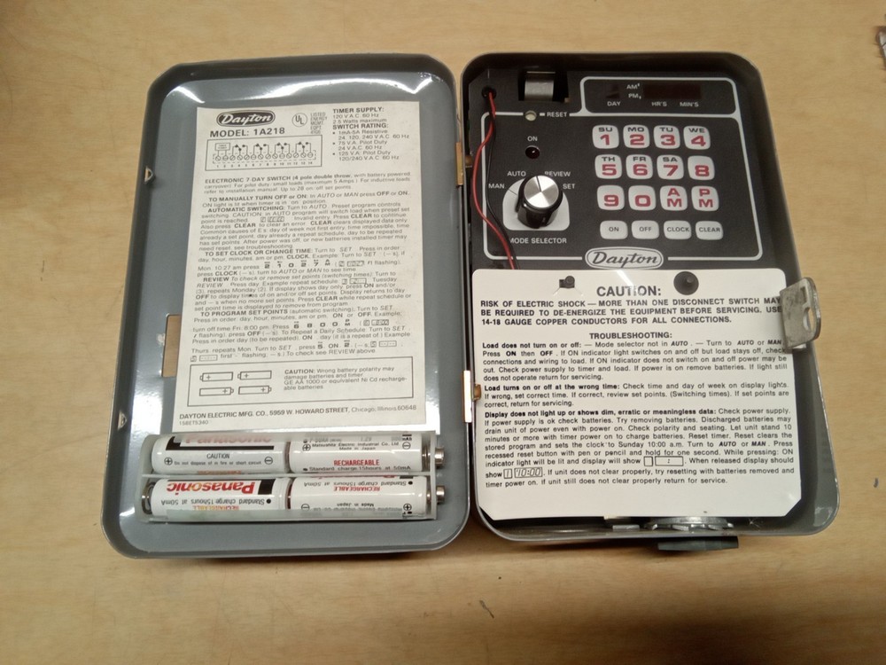 Dayton 1A218 Electronic Time Switch Enclosure