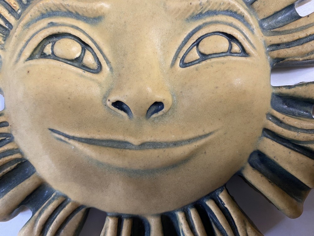 Sun Face Stoneware Tile by Gretchen Kramp *defect* See Photos & Description