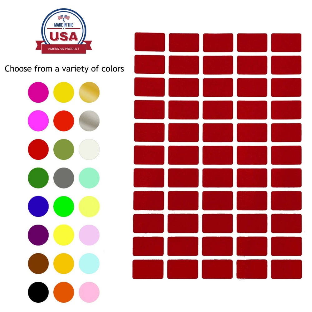 Rectangle Color Coding Labels 1 Inch x 0.625 Inch Removable Writable Stickers