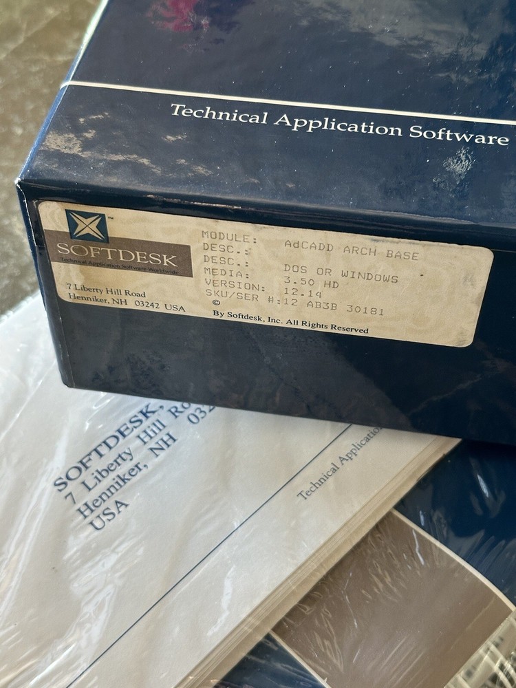 Vintage AdCADD Autodesk Softdesk Arch Base Software DOS Windows Ver. 12.14