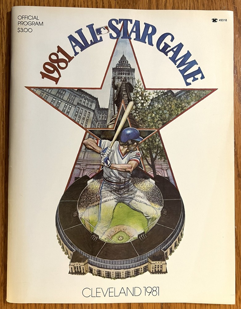 1981 BASEBALL ALL STAR GAME OFFICIAL PROGRAM IN CLEVELAND, OHIO