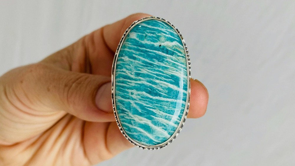 Amazonite Botanicals Ring. Gorgeous. Size 7. 0165