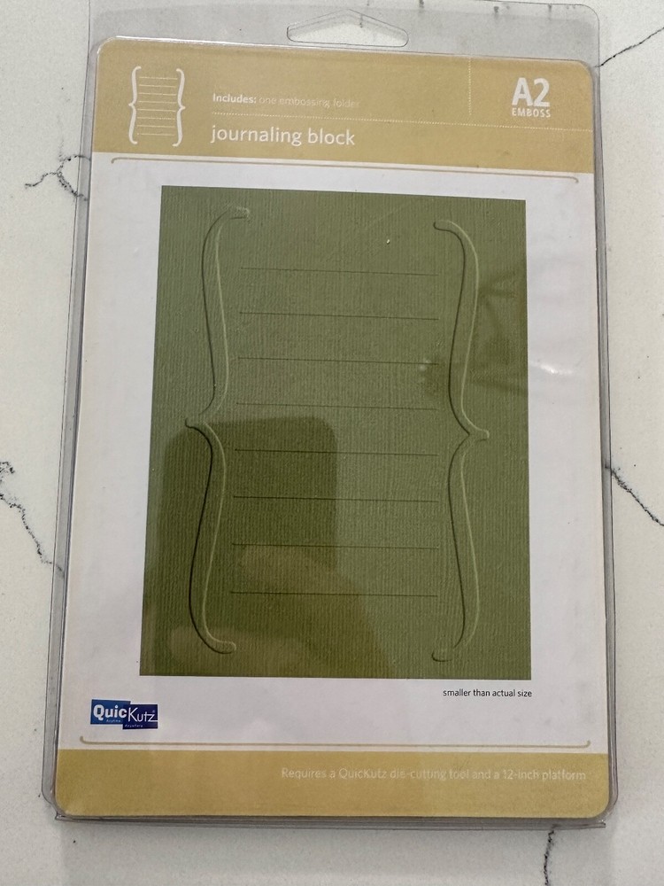 Quickutz Bracket Journaling Block Large Embossing Folder 5x7 Scrapbooking Crafts