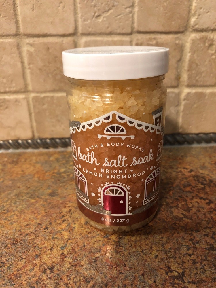 Bath & Body Works Bright Lemon Snowdrop Bath Salt Soak 8 oz New