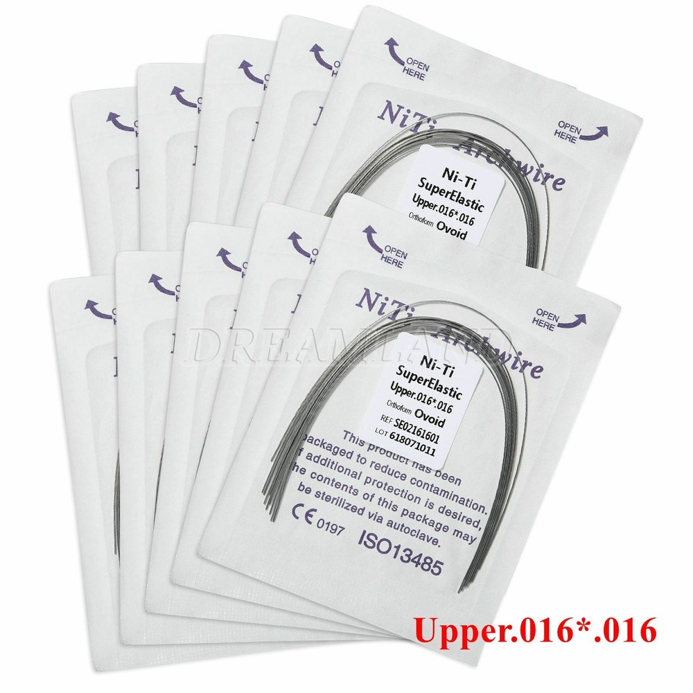10 Packs Dent Super Elastic Niti Rectangular Arch Wire Ovoid Form 16*16 Upper