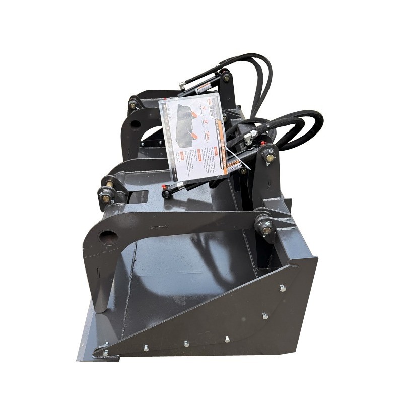 Landhonor Dual Cylinder Grapple Bucket 72'' Solid Bottom Quick Attach Attachment