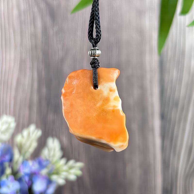 TOP China Inner Mongolia Gobi Colored Jade Specimen Pendant Bead