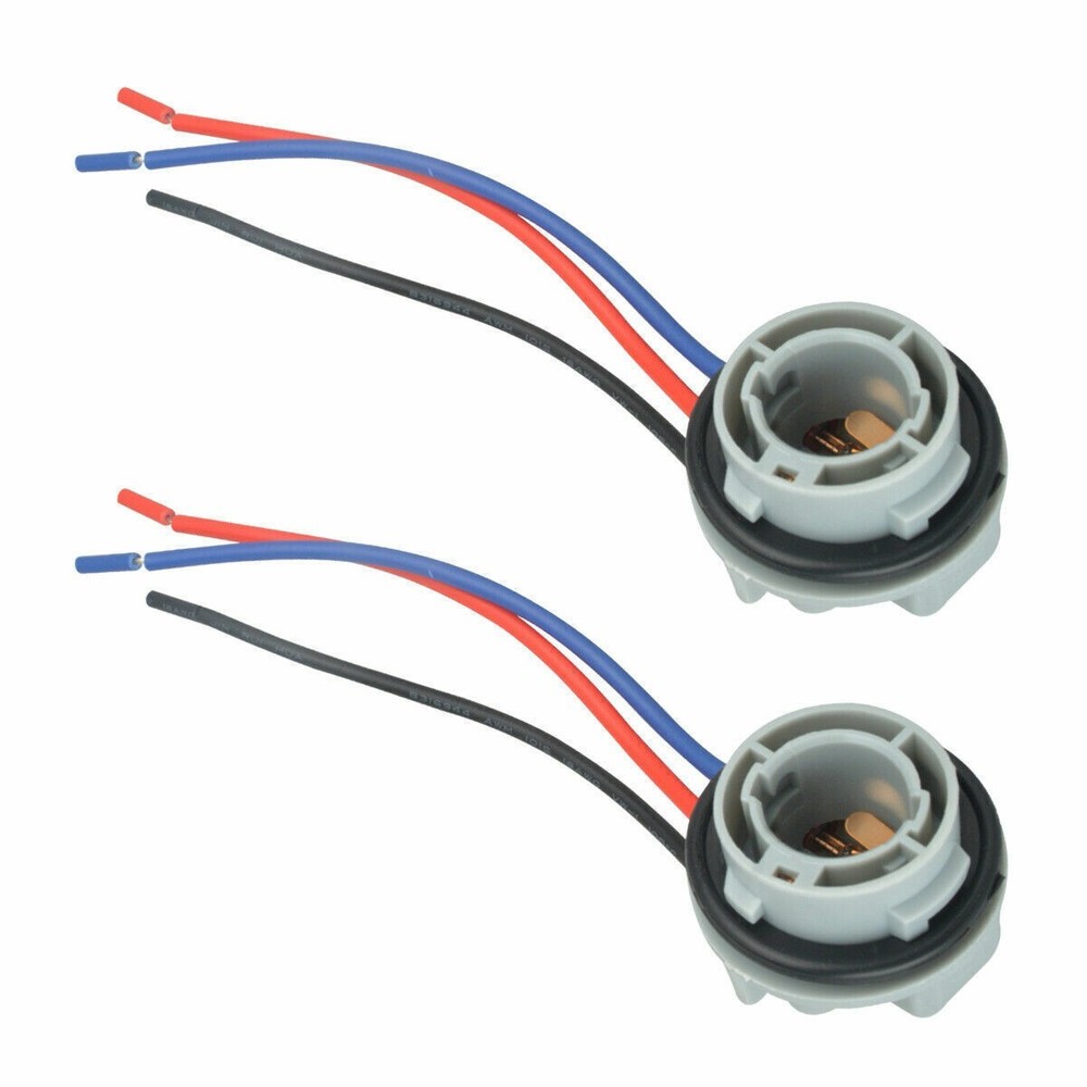 2PCS 2357 1157  LED Pig Tail Plug Stop Brake Turn Light Bulb Socket Harness Wire