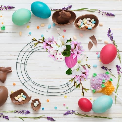 3 Pcs Easter Wire Wreath Frame: 12 Inch Easter Egg Metal Wreath Form for DIY