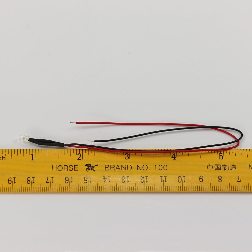20pcs Pre-Wired 3mm Warm White LED Lights for Model Train Layouts & Projects