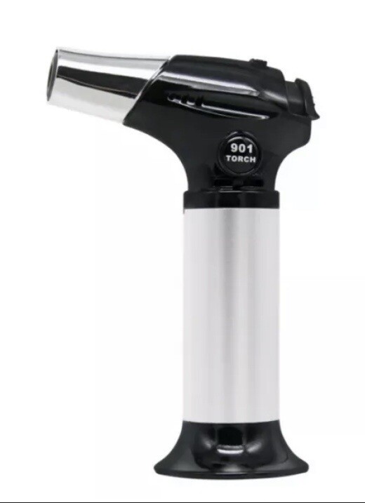 Jet Blow Torch Gun Lighter Silver For Cooking Baking Cigars Camp Fires Welding
