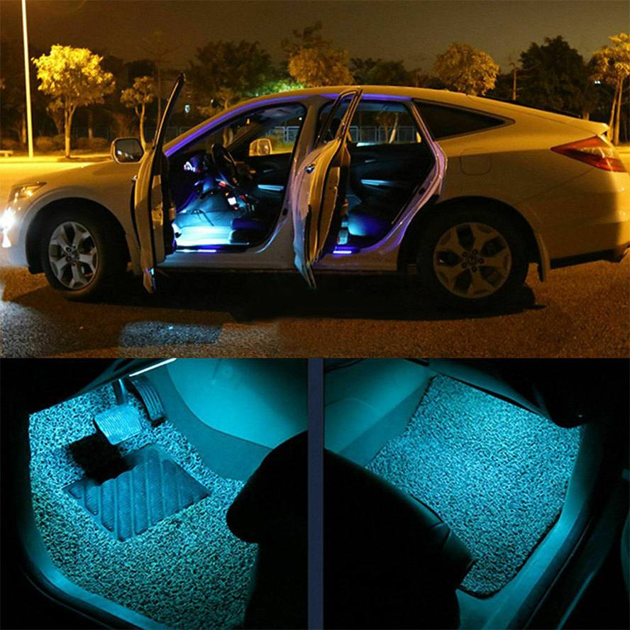 Car Interior LED Ambient Light Optic Fiber Atmosphere Lamp Decor Remote Control