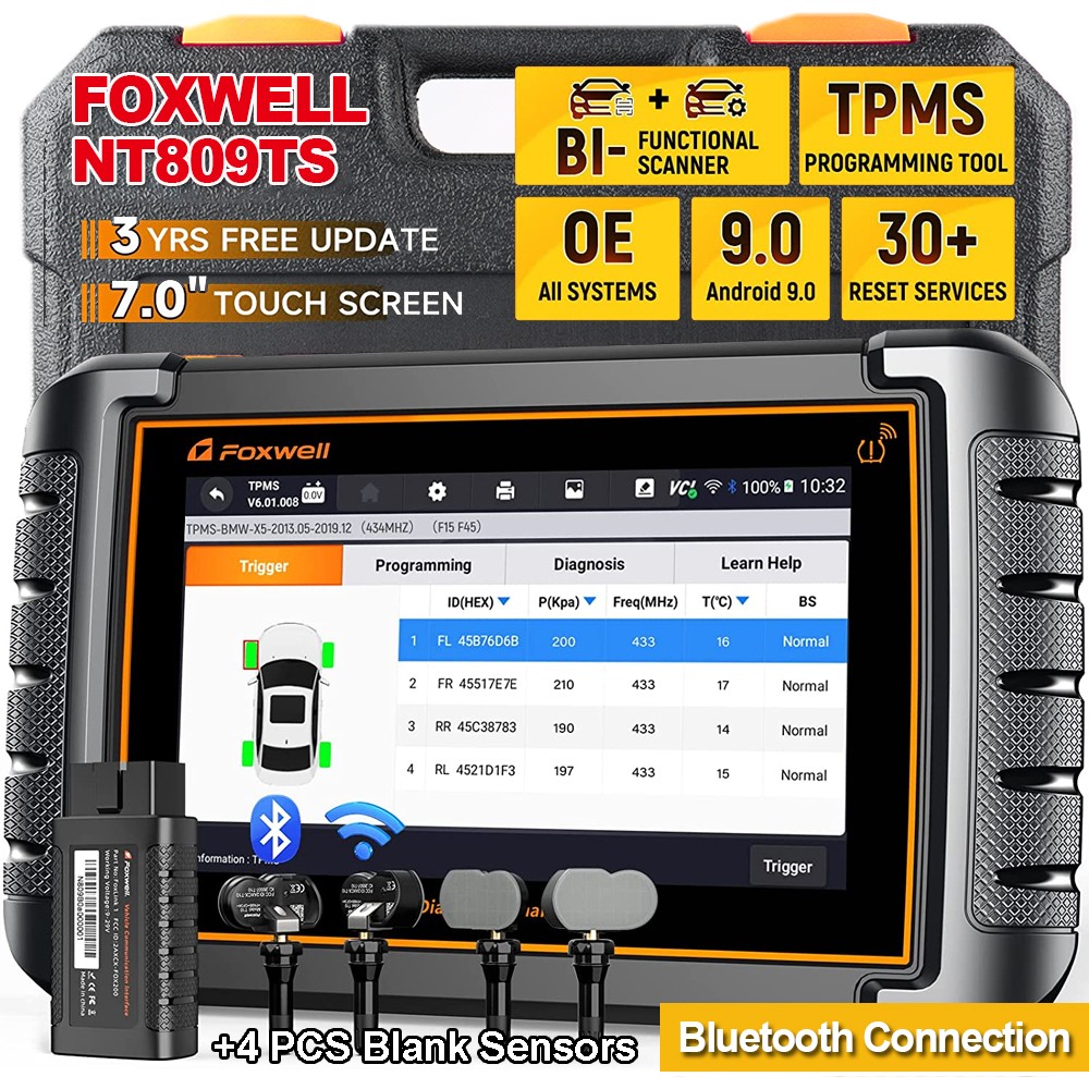 Foxwell NT809TS Bidirectional All System Car Diagnostic Scanner TPMS Programming