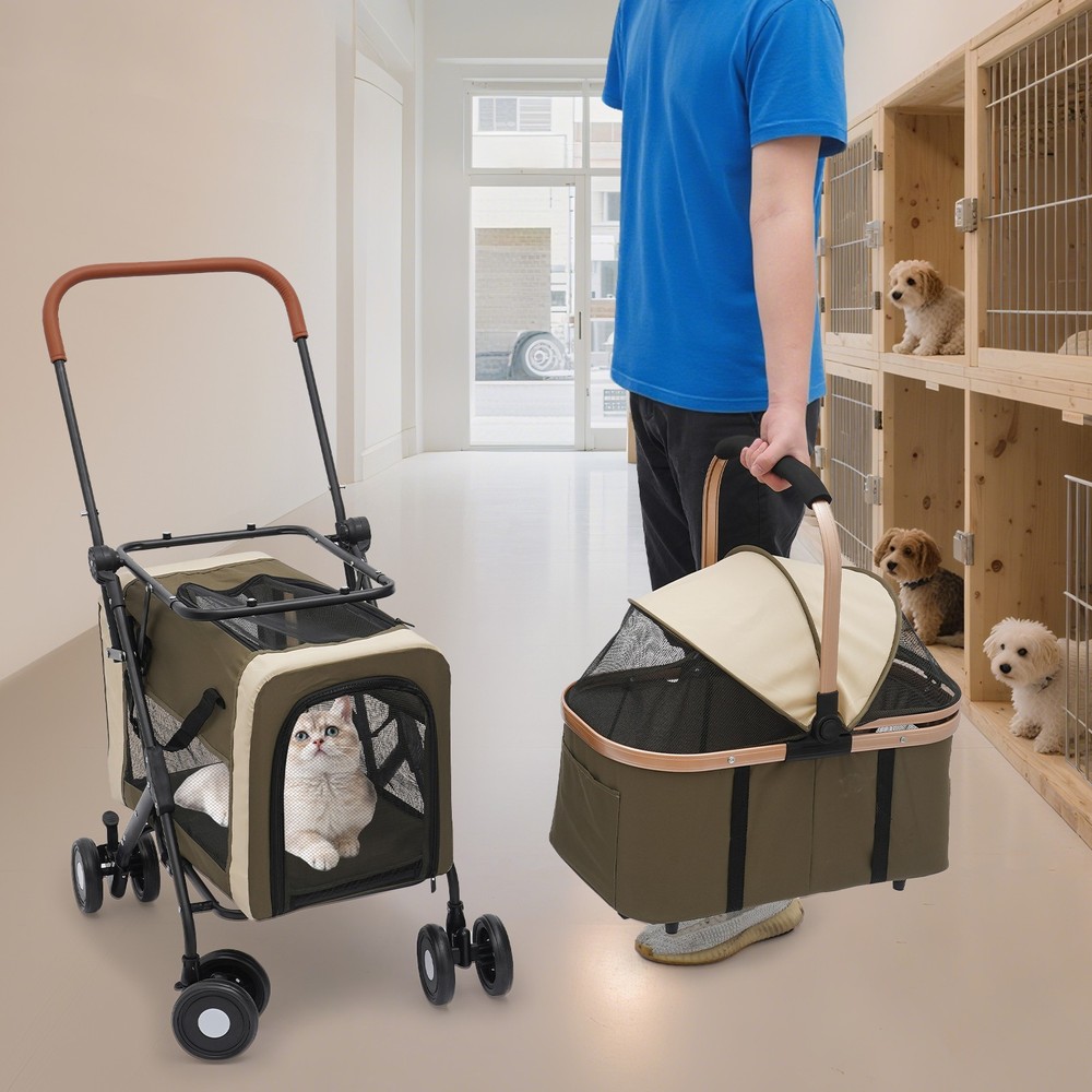 Dog & Cat Stroller Foldable Pet Stroller Foldable Pet Stroller for Small Dogs