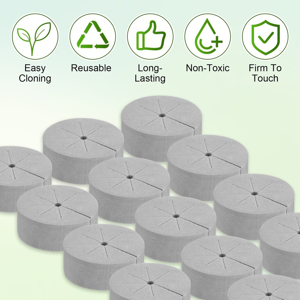 60-Pack Cloning Collars Inserts, Hydroponics Sponge Systems Cloning [Grey]