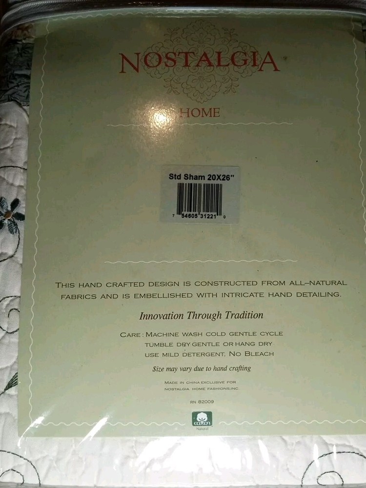 Nostalgia Std Sham 20"X26" Hand Crafted