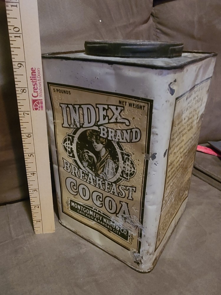 Index Brand Breakfast Cocoa Tin Montgomery Wards
