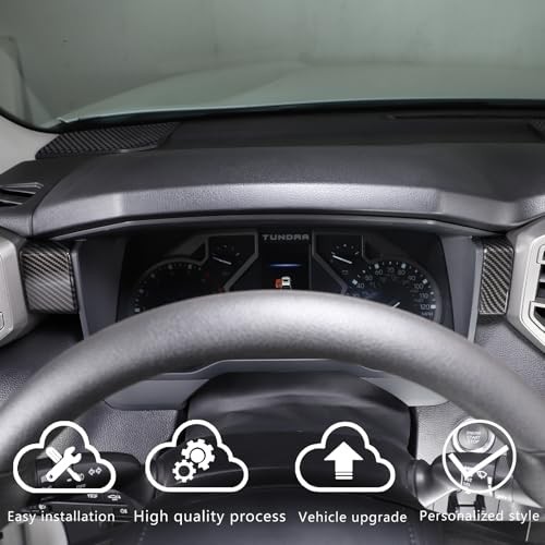 Car Center Control Dashboard Panel Strips Trim Compatible Carbon fiber grain