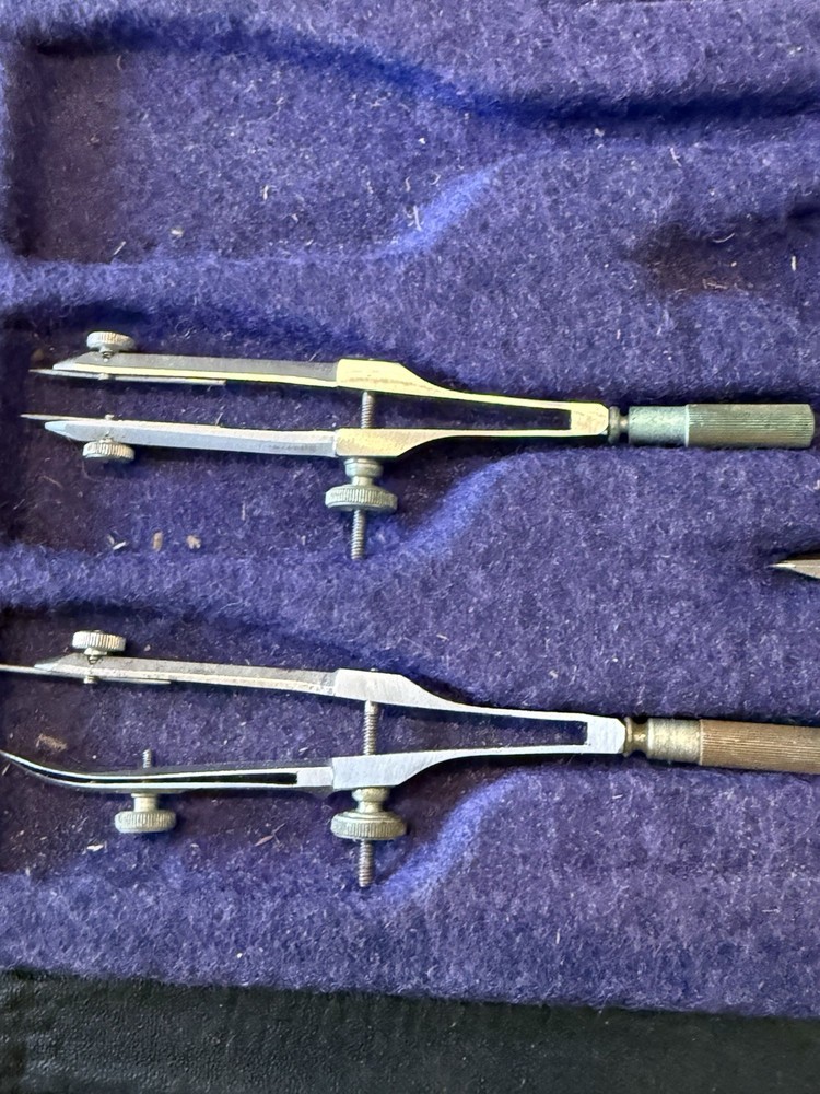 Vintage Frederick Post Excelsior 704 Drafting Compass Set Complete