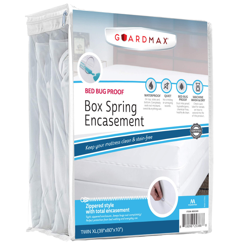 Guardmax Waterproof Box Spring Protector Encasement with Zipper