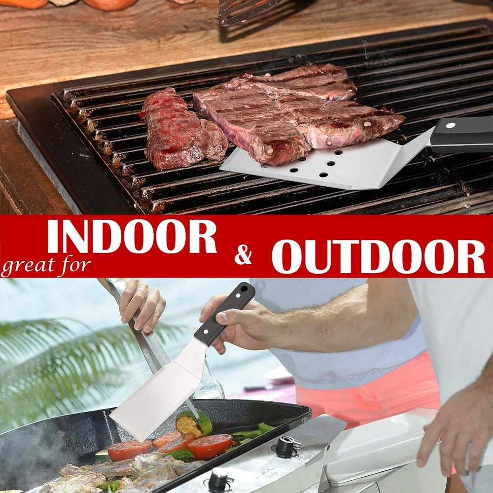 Metal Spatulas, Stainless Steel Griddle Spatula Tools with Riveted Handle, Heavy