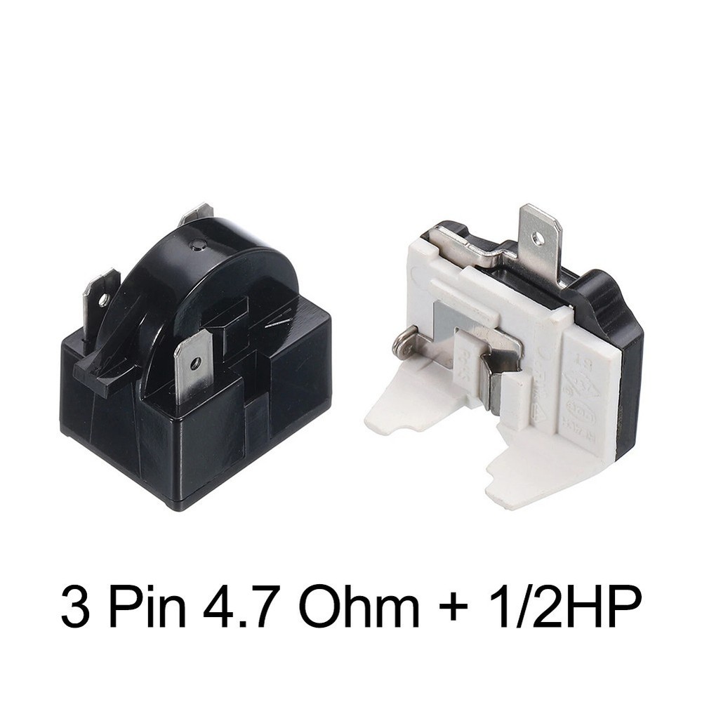 3 Pin 4.7 Ohm PTC Starter Relay Overload Protector 1/2HP For Refrigerators New