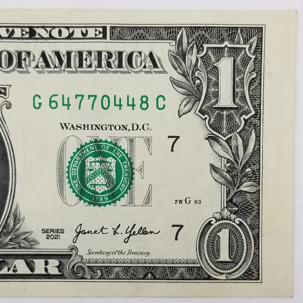 Federal Reserve Note MISALIGNMENT ERROR MISCUT $1 Dollar Chicago 2021