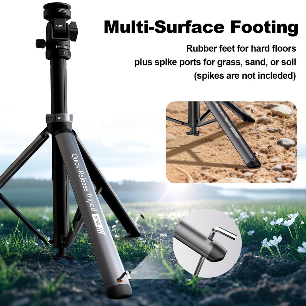 Light Stand 83.4" Adjustable with Quick-Release Ball Head | Portable