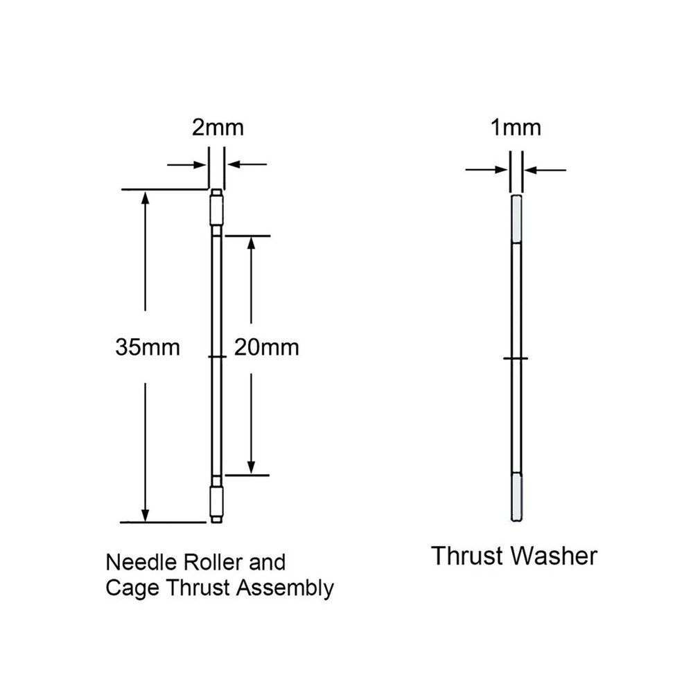 AXK2035 Thrust Needle Roller Bearings with Washers 20x35x2mm