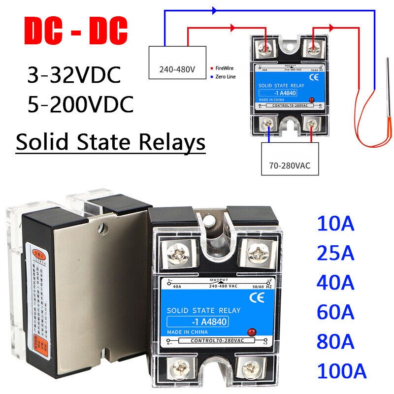 BERM-1 Single Phase 10A-100A Solid State Relays Module DC 3V-32V to DC 5V-200V