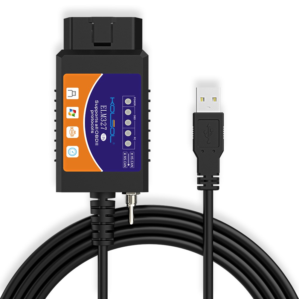 For Ford FORScan OBD2 Code Reader ELM327 V1.5 USB Modified Scanner HS/MS CAN US