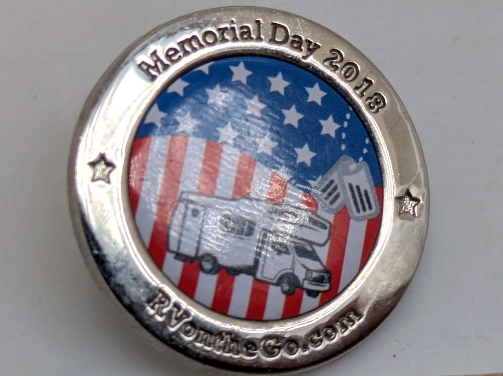 RVontheGo.com Memorial Day 2018 Lapel Pin