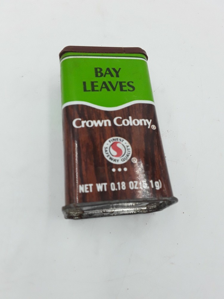 Vintage Crown Colony Bay Leaves Tin Can