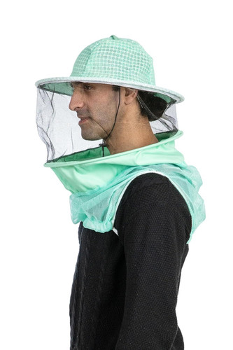 Three Layer Ventilated Beekeeping Veil in Round (3-Layer Hat, Aqua) Aqua