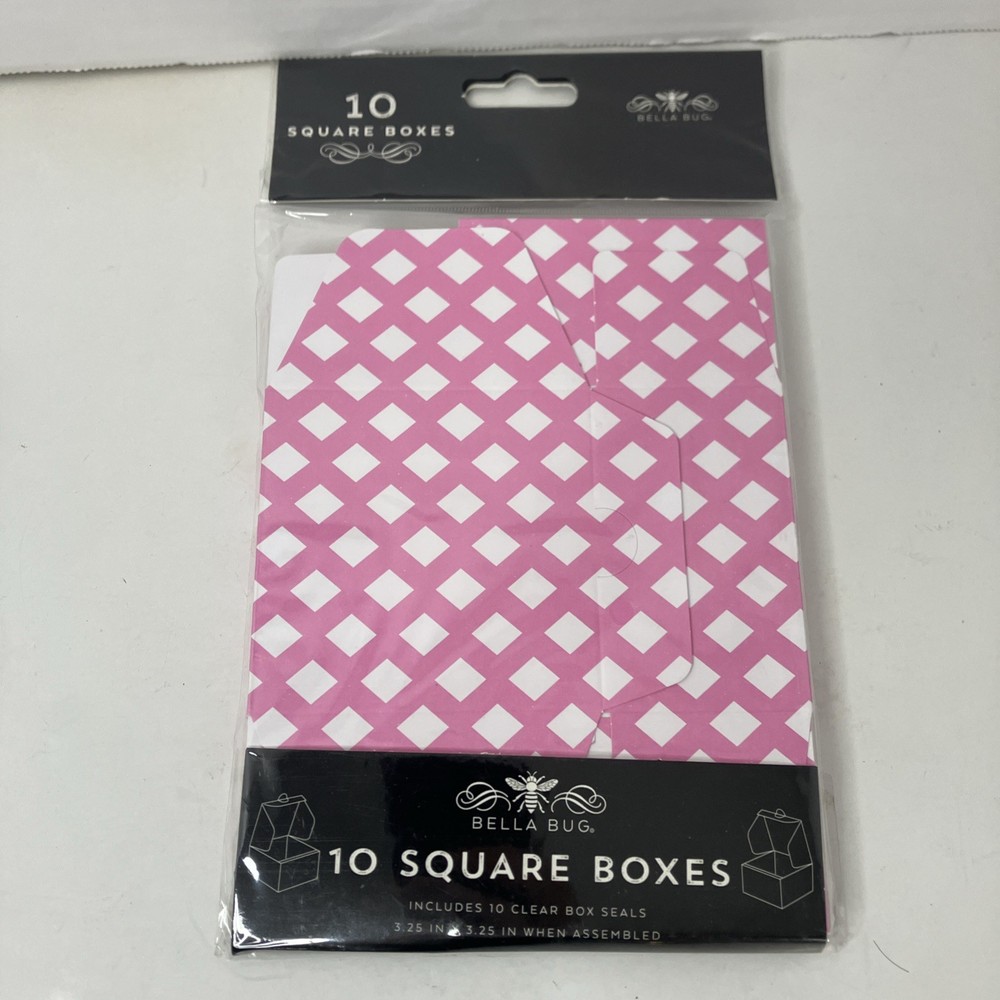 Bella Bug 10 Square Boxes 3.25" X 3.25" Pink