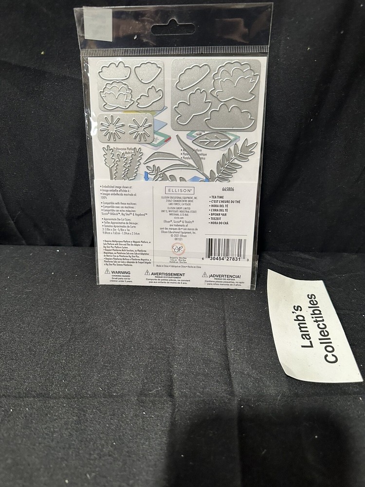 Sizzix Thinlits Tea Time 10 dies Ellison Educational Equip Scrapbooking 665806