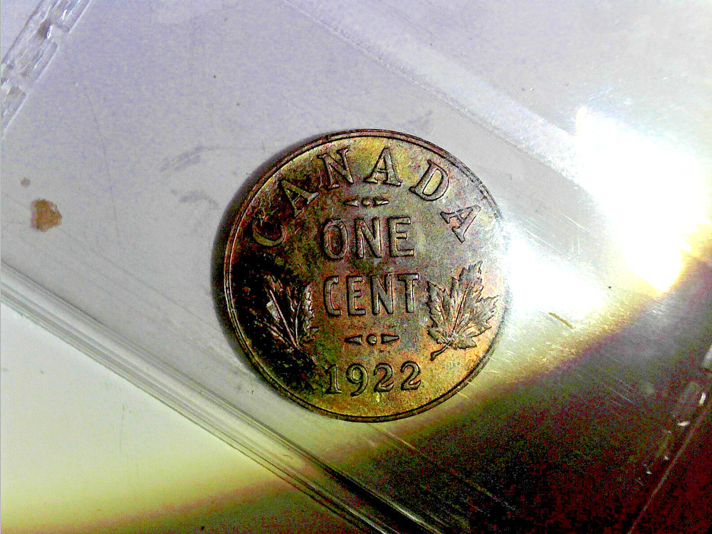 1922 Canada one cent coin. ICCS Certified.