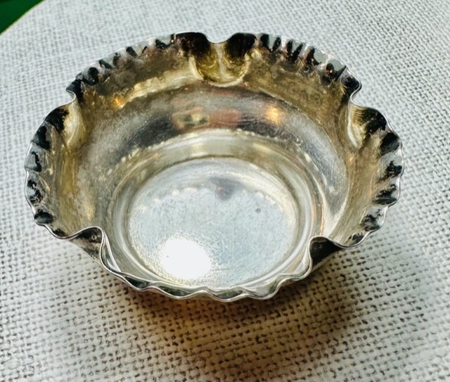 Cute Small Antique Solid Hallmarked Silver Dish