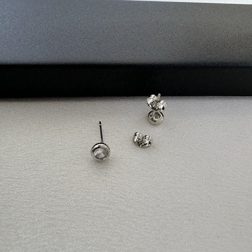 5mm Small Tiny CZ Stud Earrings for Men Women