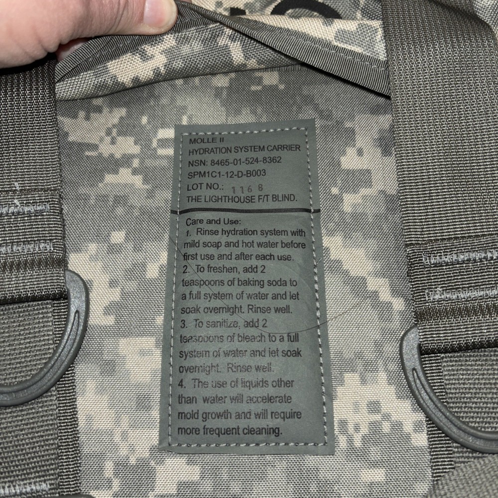 USGI Molle II Hydration System Carrier ACU Pattern No Bladder Never Used New