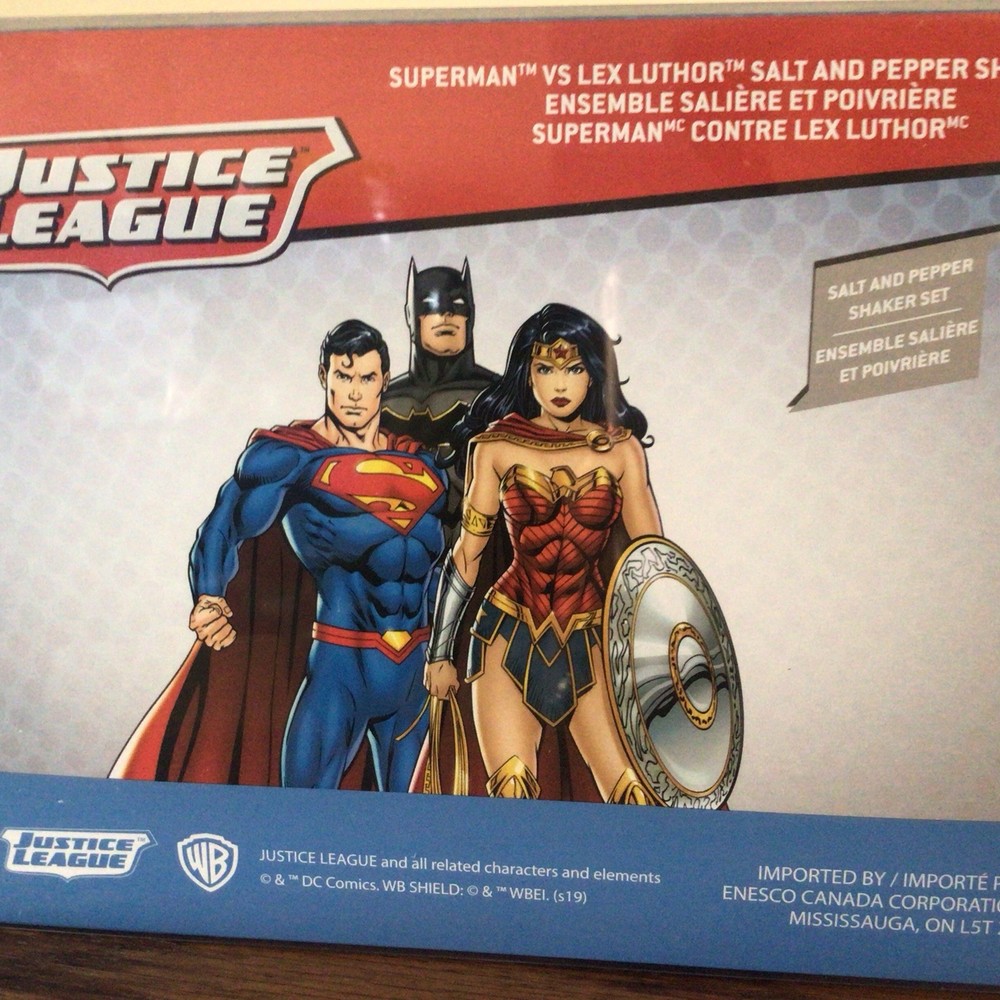 DC Comics Stylized Superman vs Lex Luthor Salt & Pepper Shakers