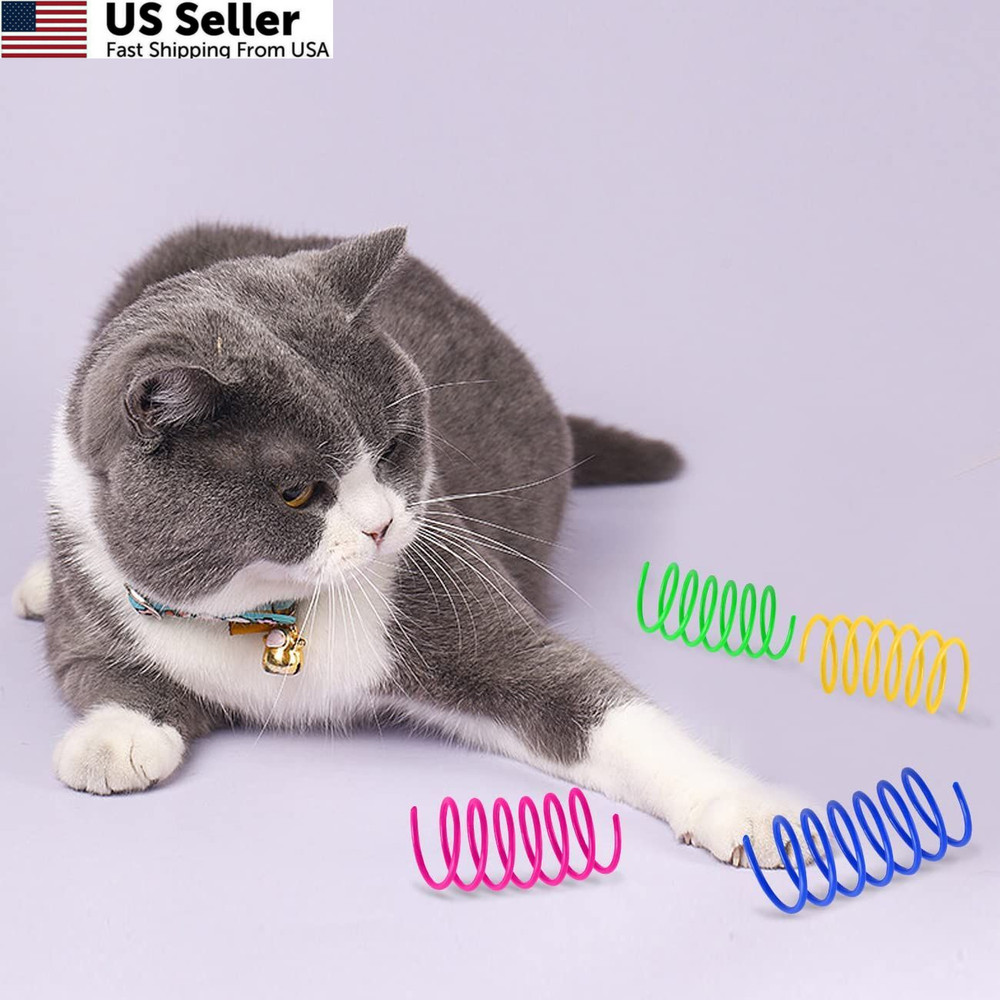 JCSHIMO Cat Spring Toys 80 Pack, Colorful Plastic 80 Multi-colored