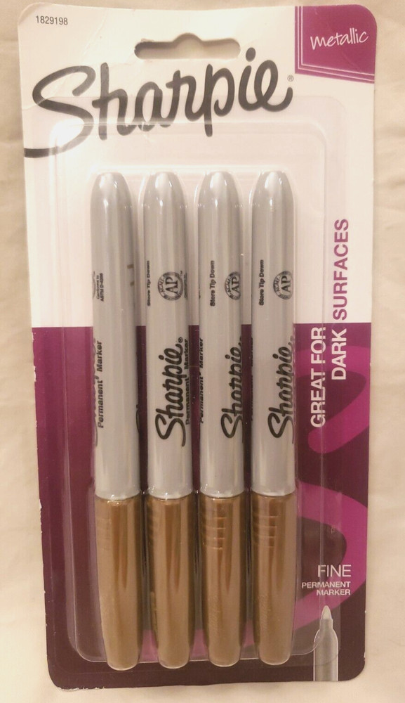 Sharpie Metallic Gold Fine Permanent Marker 4 Pc Set
