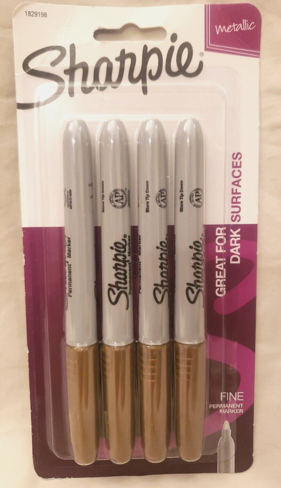 Sharpie Metallic Gold Fine Permanent Marker 4 Pc Set