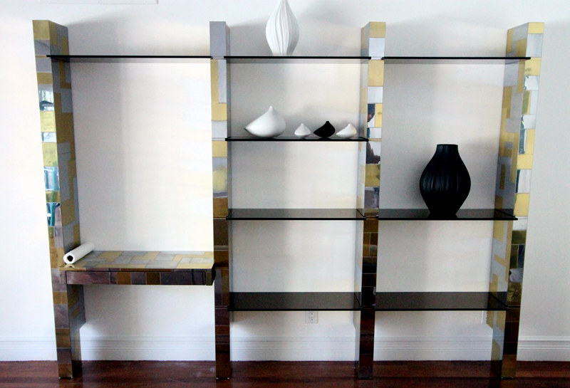 Cityscape wall unit with display shelf Paul Evans