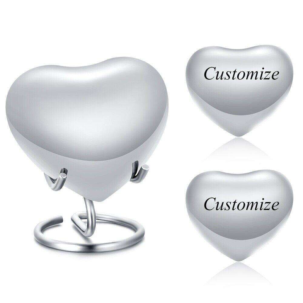Customize Heart Cremation Urn Jar Holder Keepsake for Human Memorial Pet Ashes