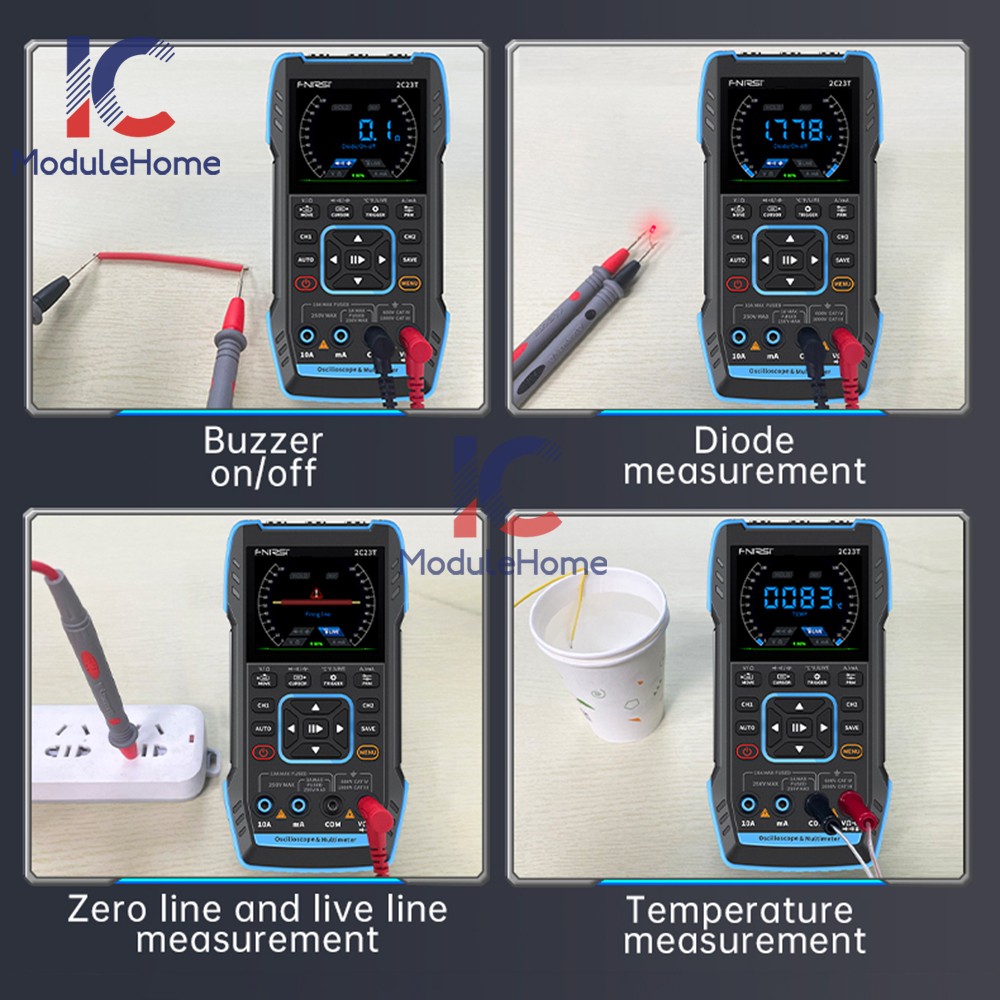 FNIRSI 3-IN-1 Handheld Digital Oscilloscope Multimeter Function Signal Generator