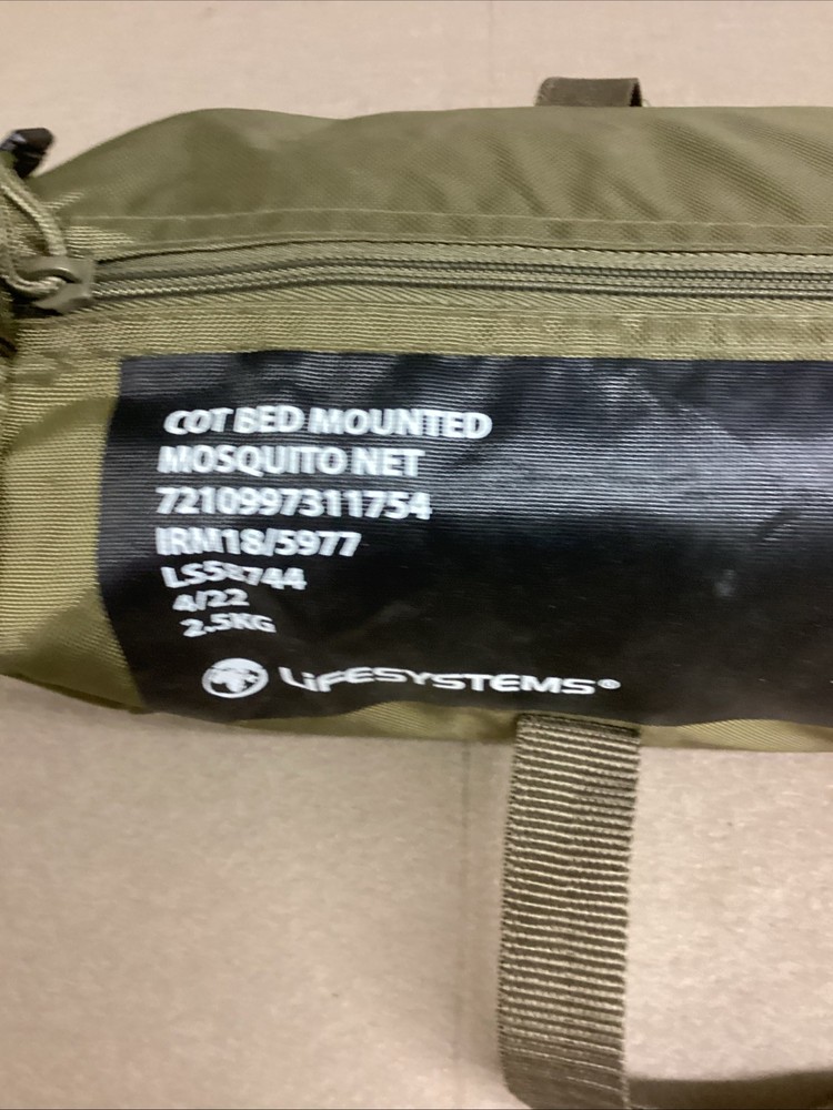 Lifesystems Cot Bed Mounted Mosquito Net Olive New