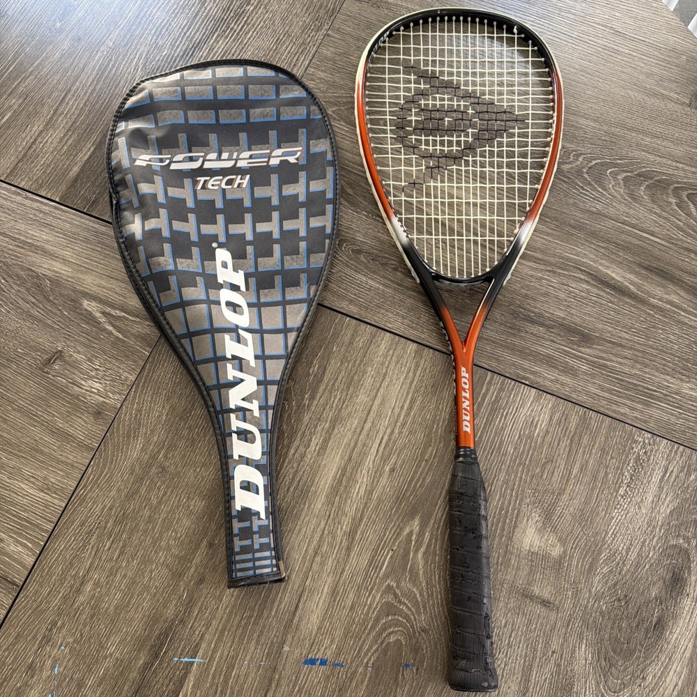 Dunlop orange Squash Racket power tech 500cm2 bag